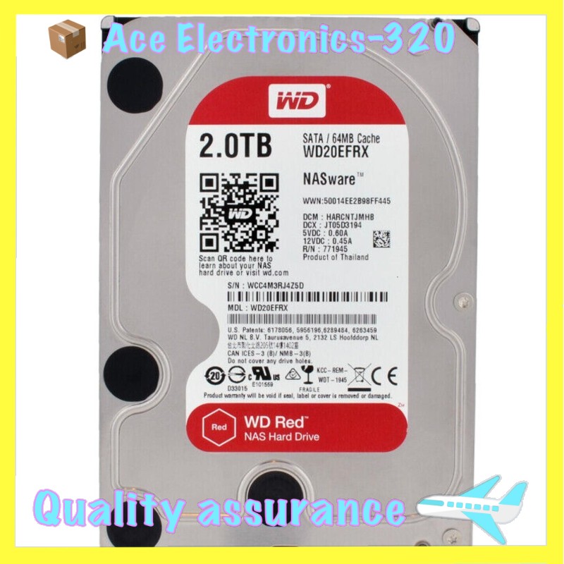 2枚セット WD WD20EFRX 2TB HDD (K39/K40) Amazon.com: Western Digital WD20EFRX 2TB 3.5-inch SATA 6Gb/s