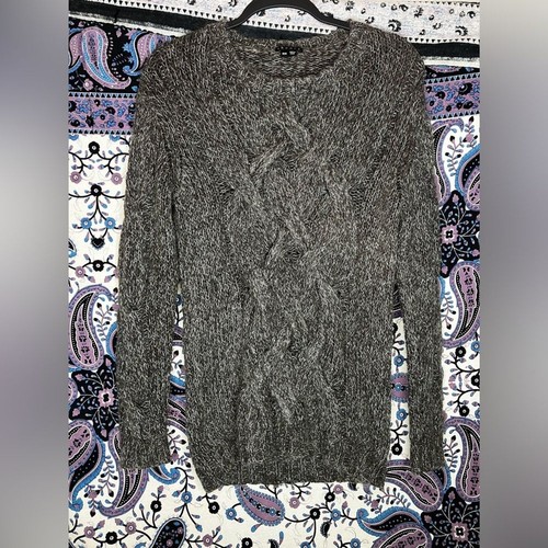 Theory speckled cable knit wool sweater
