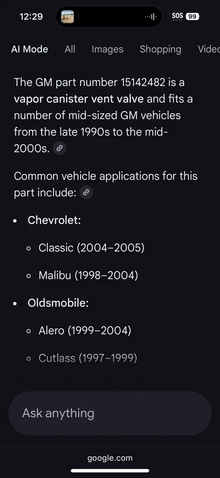 Nuevo Solenoide de Control de Ventilación Original GM 15142482 Acdelco 2142117 Olds Cutlass Alero Foto 2 de 4