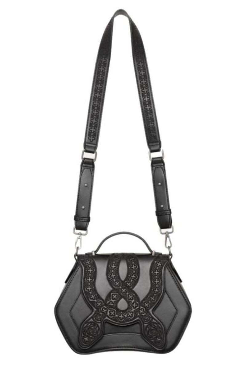 Restyle Cathedral Snake Crossbody Bag – Gothic Occult Handbag, Adjustable Strap
