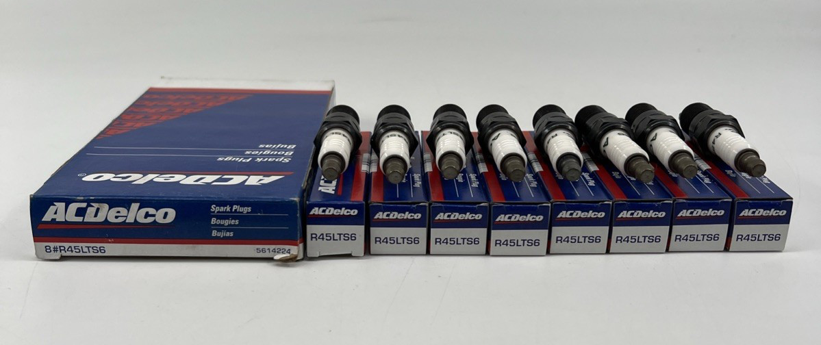 Lot of 8 Vintage AC Delco R45LTS6 Spark Plugs - For Parts / Repair NOS