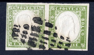 IV EMISSION C.5 LIGHT OLIVE GREEN SASS 13Bc HORIZONTAL PAIR USED