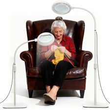 10X Large Floor Magnifying Glass with Light and Stand, Floor Magnifying Lamp ...