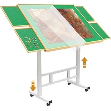 Jigsaw Puzzle Table 1500 Pieces,Adjustable Height&Up Puzzle Board with Cover ...