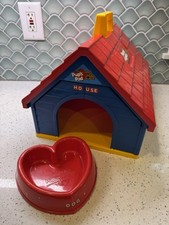 Vintage Pound Puppies Pup's Pad Playset 1986 Tonka Dog House W Red Heart Bowl
