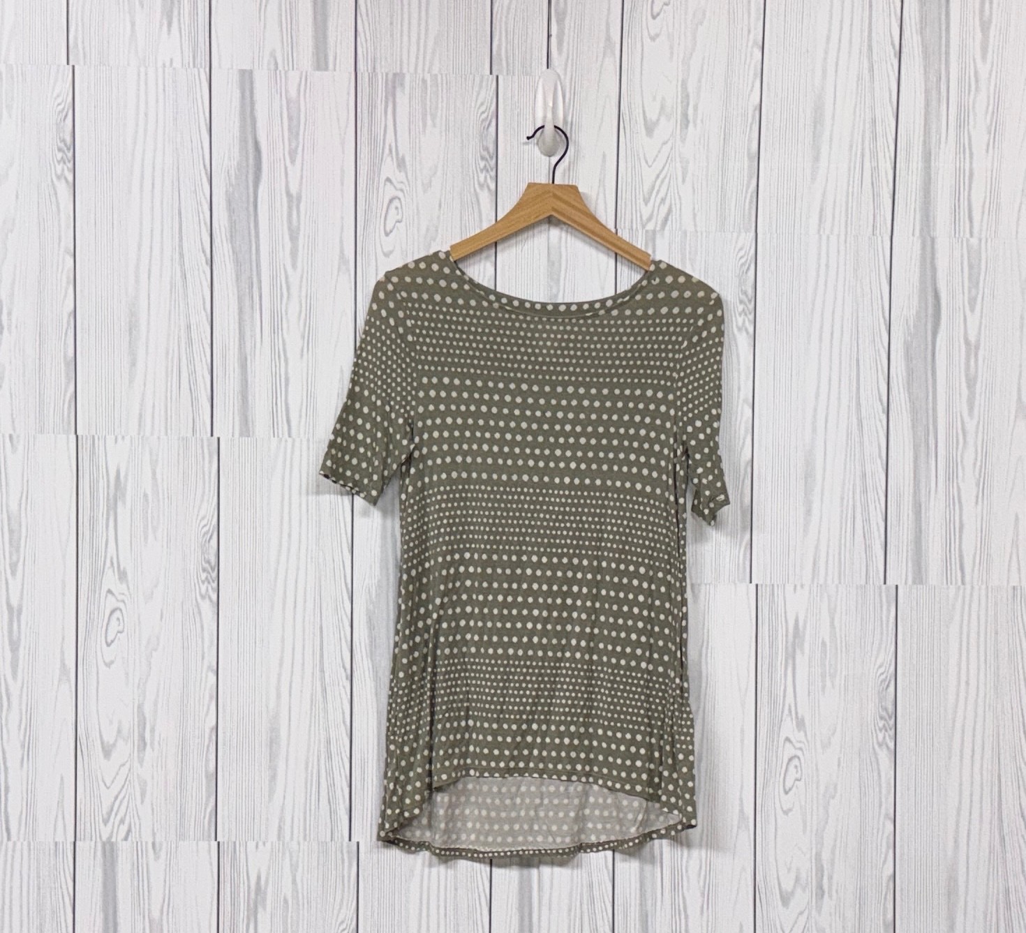 Chicos tunic womens size 00 short sleeve brown patterned top cotton stretch