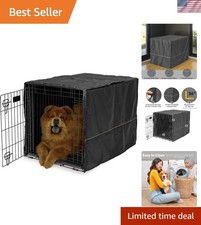 Black Polyester Dog Crate Cover for 36-Inch Crates - Reduces Barking  Chewing