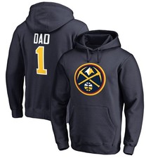 Men's Navy Denver Nuggets 1 Dad Pullover Hoodie