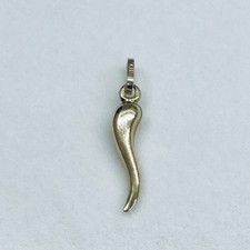 14k Yellow Gold Cornicello Italian Horn Twisted Amulet Good Luck Pendant Charm