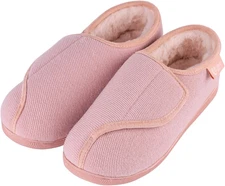 Womens Adjustable Slippers Memory Foam Cozy Wide Diabetic House Shoes Edema Orth