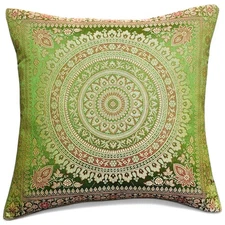 SET OF 2 BROCADE SILL CUSHION COVER HANDMADR MANDALA DESIGN BOHO HOMEDECOR 16X16