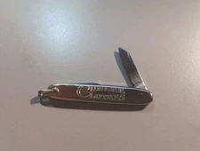 Vintage Curlee Clothes Pocket Knife Gold Filled Advertising NIB Robert Norway VT