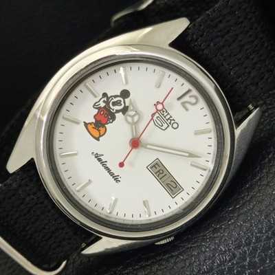 AUTOMATIC VINTAGE SEIKO 5 JAPAN 7009A MENS WHITE COLOR DIAL WATCH a700587-1