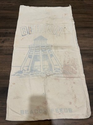 Vintage Beacon - Lighthouse Americana Advertising Authentic Feed Sack Fabric 