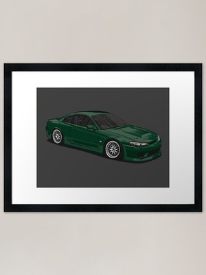Vibrant Sport Car S15 Green - Dynam Framed Wall Art Poster Canvas Print Picture