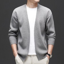 Fashion Men's Youth Long Sleeve Cardigan Sweater Knitwear Outwear Casual Jackets