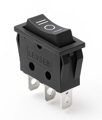 LEVSEB Wippschalter ON/OFF/ON einbau 30.2*11*24mm 15A 250~, schwarz
