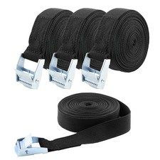Cam Buckle Tie Down Straps Heavy Duty Lashing Black Nylon 600lbs 3.28ft 4 PCS