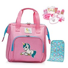 - Baby Doll Diaper Bag with Doll Changing Pad and Doll Accessories Set Unicorn2