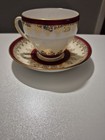 Royal Grafton Tea Cup & Saucer Burgundy / Gold pink Rose Bone China  — photo 7