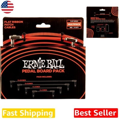 Red Flat Ribbon Patch Cables 10pc - Low Profile Guitar Pedalboard Cable