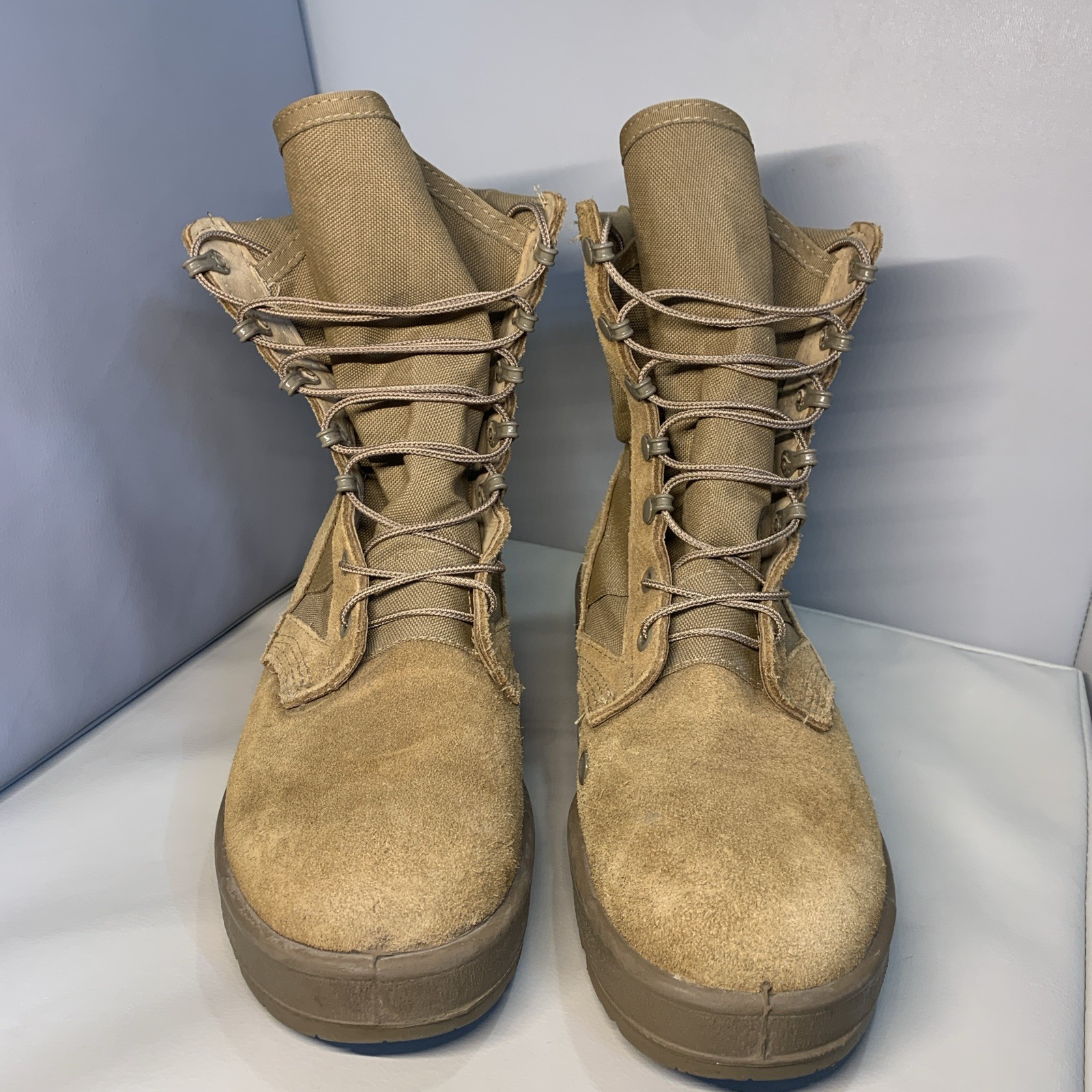 US Army Combat Boots Coyote Brown Vibram Sole Hot Weather Tactical 6.5W Made USA