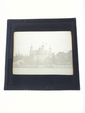 MAGISCHE LATERNE DIA FOTOGRAFIE TURM von LONDON MENSCHEN VON BANK um 1900
