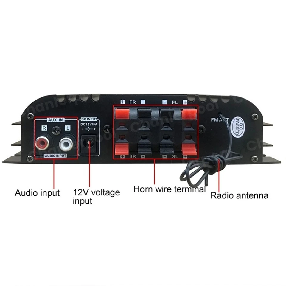 HiFi-Verstärker Bluetooth Mini Digital Audio Stereo Bass Verstärker Auto USB SD - Bild 4 von 4