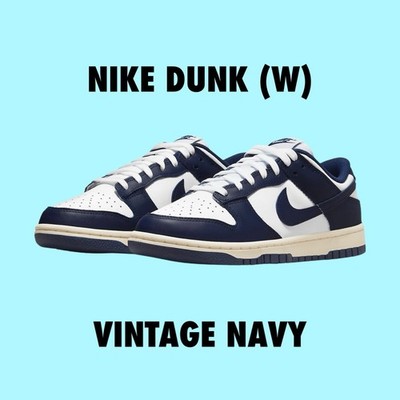 DD1503-115 Nike Dunk Low Vintage Navy White Midnight Navy Sail 10 Women s / 8.5M