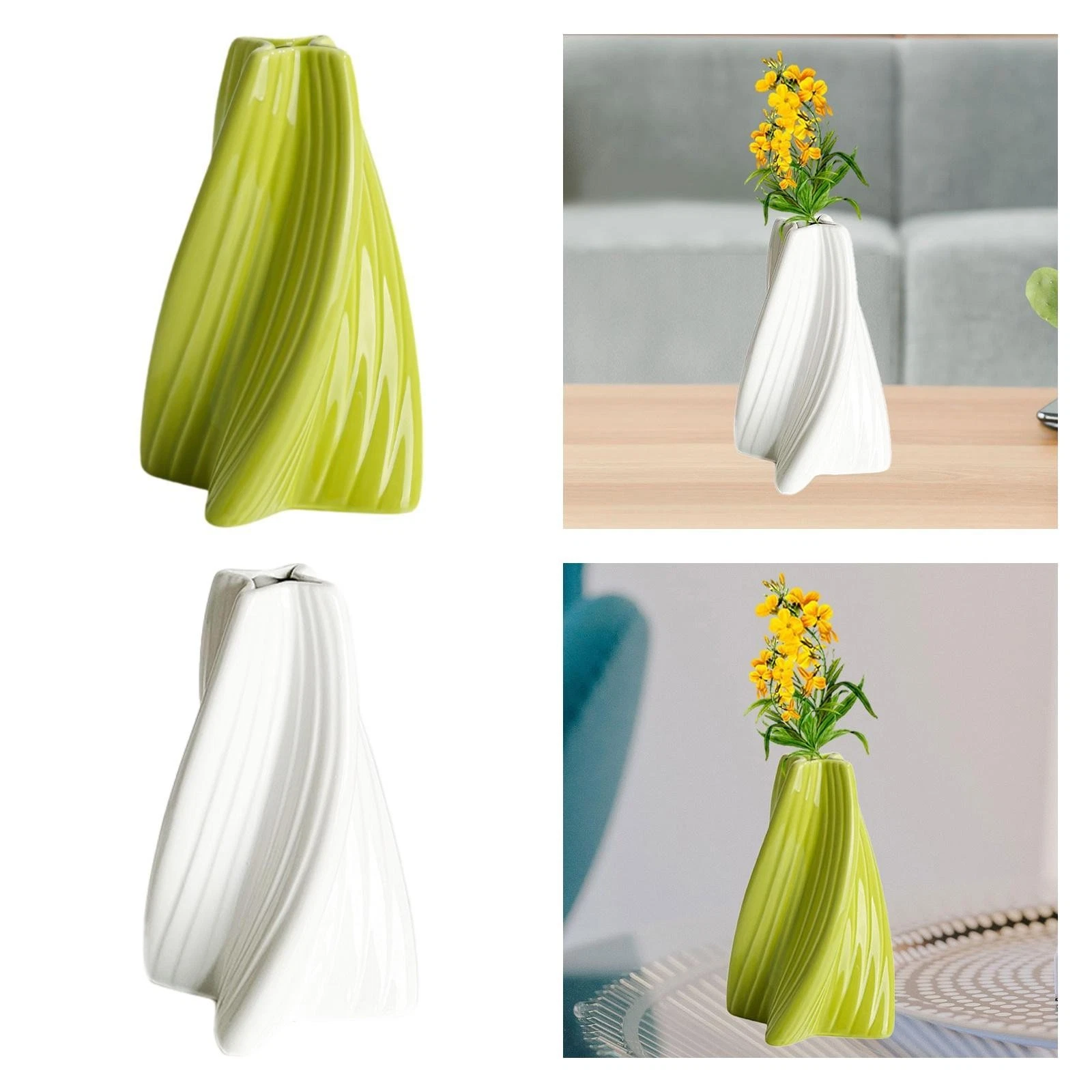 Ceramic Vase Flower Vase Unique Rotating Four Pointed Star Modern Home