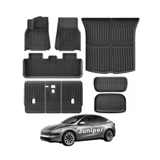 Floor Mats for Tesla Model Y Juniper 2025 2026，9PCS Full Set All Weather 