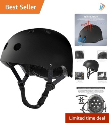 High-Impact Skateboard Helmet with Ventilation for Youth & Adults - Medium