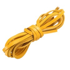 Flat Leather Cord, 3.3 Yard 5mm Leather String Strips for DIY Crafts Yellow