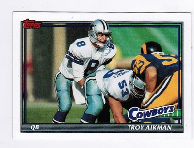 #ad 1991 TROY AIKMAN TOPPS FOOTBALL CARD # 371 DALLAS COWBOYS $1.50