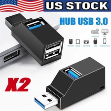 2  USB 3.0 Hub Splitter For PC Mac MacBook Notebook Laptop Desktop Portable