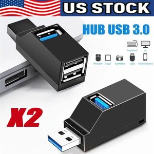 2× USB 3.0 Splitter Hub pour PC Mac MacBook Ordinateur portable portable