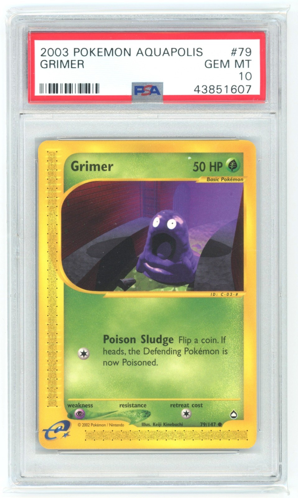 PSA 10 Grimer 79/147 Aquapolis Pokemon 2003