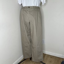 Dockers Mens Khaki Dress Pants 36x29 Beige Pleated Straight Work Slacks Trousers