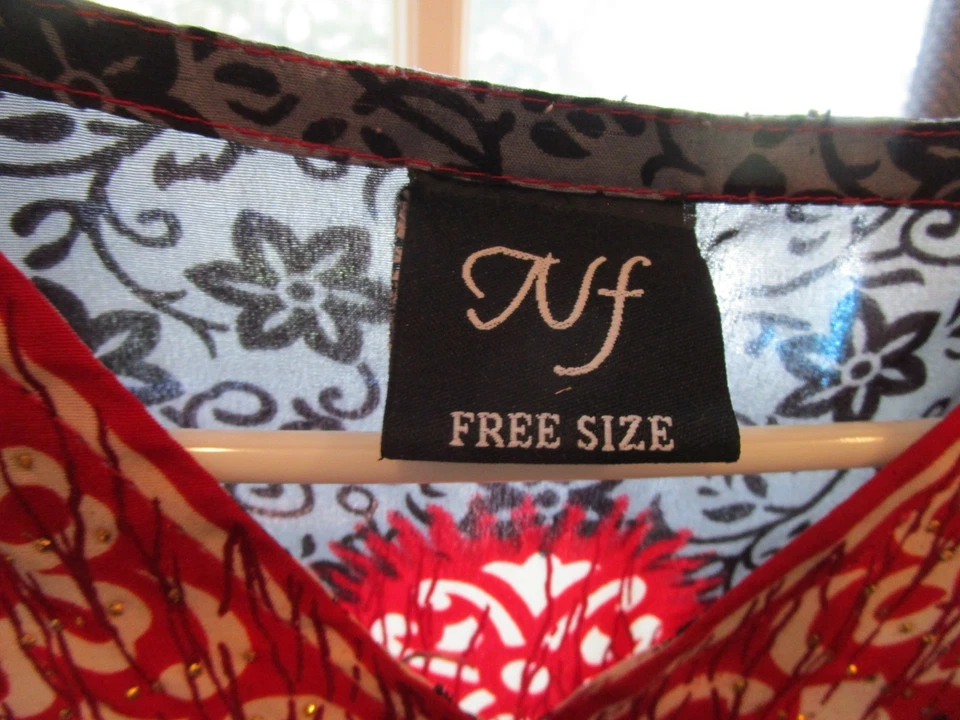 Roupas: Vintage NF Mod Vestido Maxi Multicolorido Caftan Muu Muu OS - Imagem 2 de 3