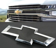 2019-2021 Chevrolet Silverado 1500 Bowtie Front Grille Emblem Badge Chrome Black