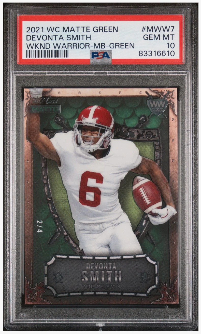 DeVonta Smith Wild Card Matte Green Weekend Warrior #MWW7 Mega Box-Green