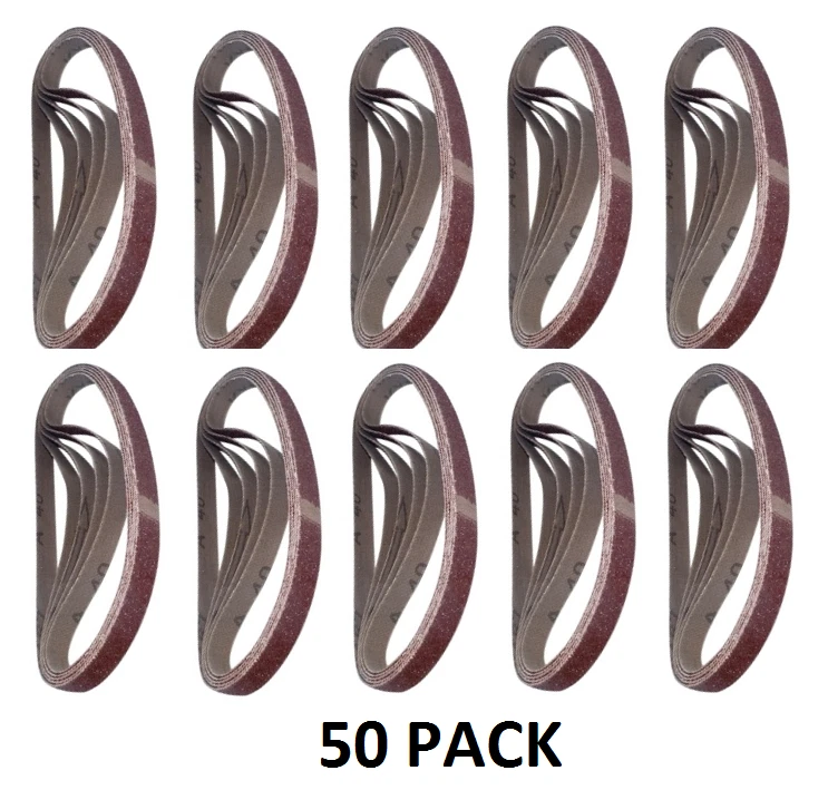 EETOOLS 50 X Mixed Grit Sanding Belts Fits B + Decker Powerfile 13 x 457mm 40,60,80,120