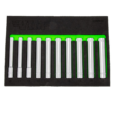 Vim Tools EDM600 10-Piece 3/8'' Drive Metric Extra Deep Socket Set