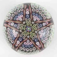 Perthshire PP30 1976 Millefiori Star Shaped Twist Ruby Vintage LE Paperweight