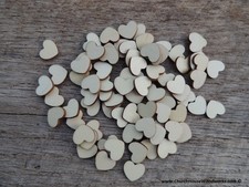 100 qty 1/2" Blank Light Wood Hearts Table Confetti Wooden Wedding Heart Shape