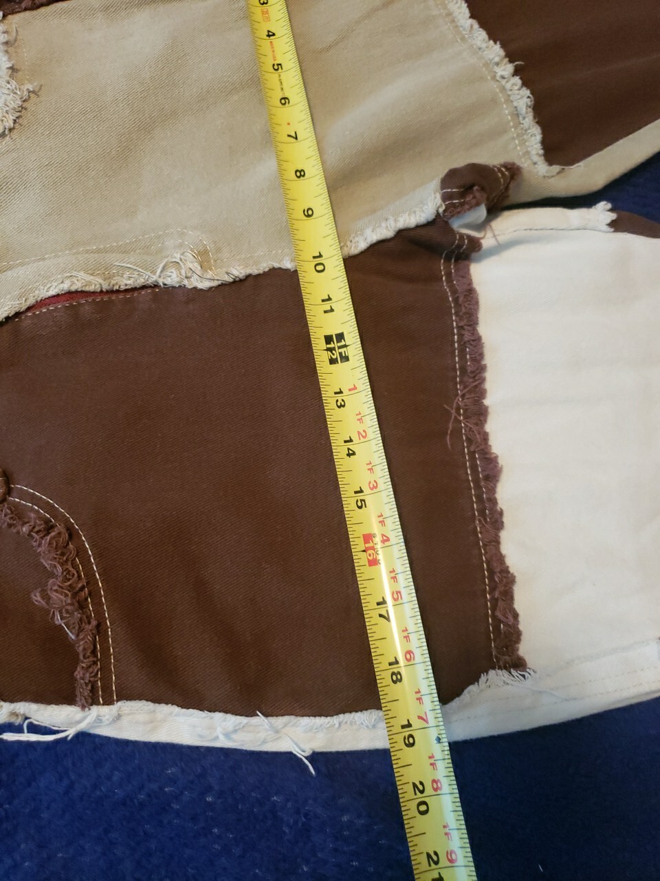 Patchwork Jeans, Color block Juniors Size L. Brow… - image 11