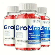 3-Pack Gromax Advanced Male Gummies to Boost Male Performance - 180 Capsules