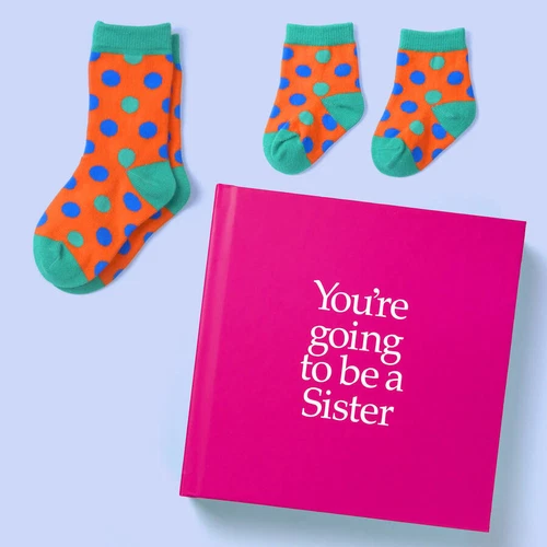 Pooter 'You're Going to be a Sister' Hardback Book with Two Pairs of Socks