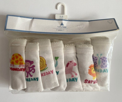 Baby Gap Girls Underwear Set of 7 Bikini Bottoms Ivory 100% Cotton 4-5 Years NWT