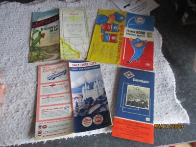 Alte Straßenkarte Set 4+2 Fina Michelin Chevron Supreme Highway map Agfa
